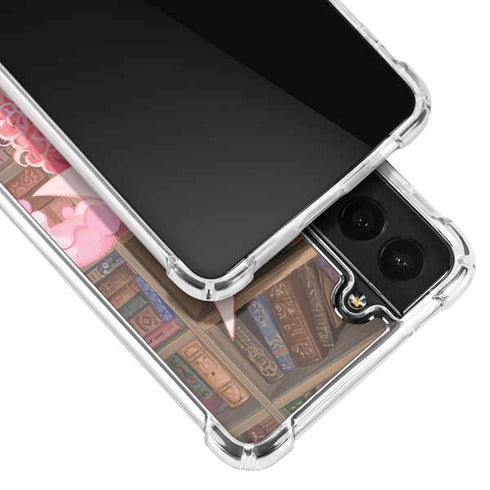 Pink Anime Witch Girls in Library with Cats by Ivy Dolamore Galaxy S21 FE Clear Case