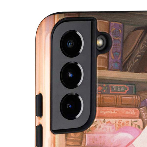 Pink Anime Witch Girls in Library with Cats by Ivy Dolamore Galaxy S22 Pro Case
