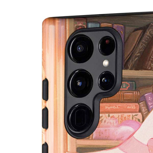 Pink Anime Witch Girls in Library with Cats by Ivy Dolamore Galaxy S22 Ultra Pro Case