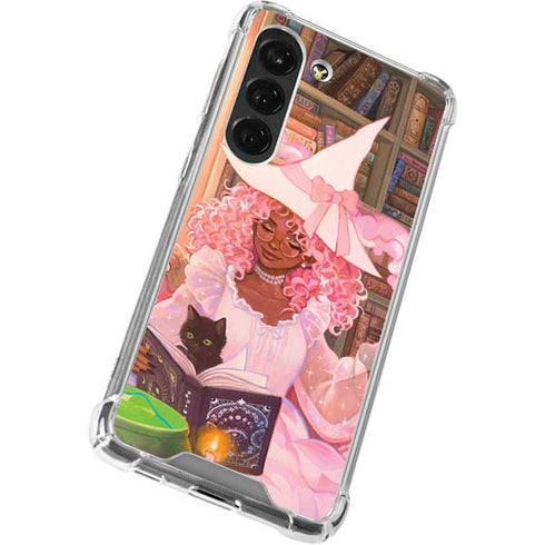 Pink Anime Witch Girls in Library with Cats by Ivy Dolamore Galaxy S23 Clear Case
