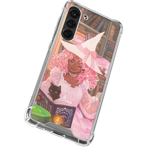 Pink Anime Witch Girls in Library with Cats by Ivy Dolamore Galaxy S23 Plus Clear Case