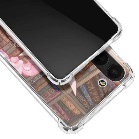 Pink Anime Witch Girls in Library with Cats by Ivy Dolamore Galaxy S23 Plus Clear Case