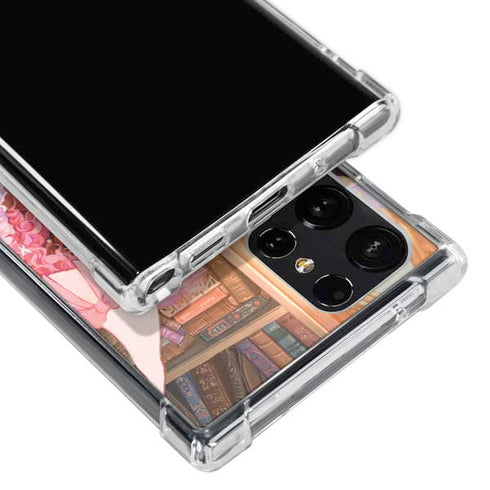 Pink Anime Witch Girls in Library with Cats by Ivy Dolamore Galaxy S23 Ultra Clear Case