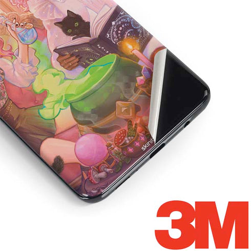 Pink Anime Witch Girls in Library with Cats by Ivy Dolamore Galaxy S9 Skin