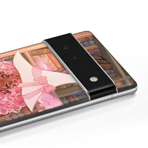 Pink Anime Witch Girls in Library with Cats by Ivy Dolamore Google Pixel 6 Skin