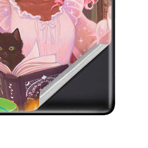 Pink Anime Witch Girls in Library with Cats by Ivy Dolamore Google Pixel 6 Skin