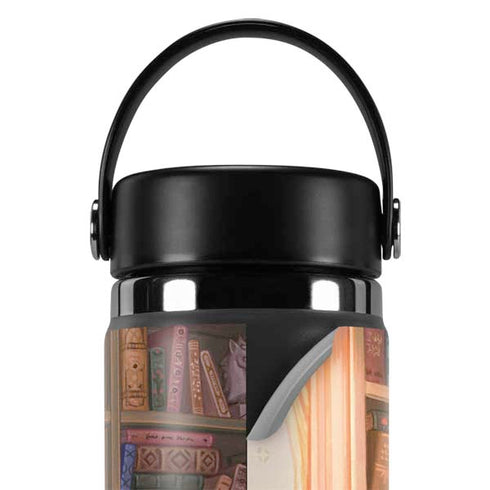 Pink Anime Witch Girls in Library with Cats by Ivy Dolamore Hydro Flask 20oz Wide Mouth Skin