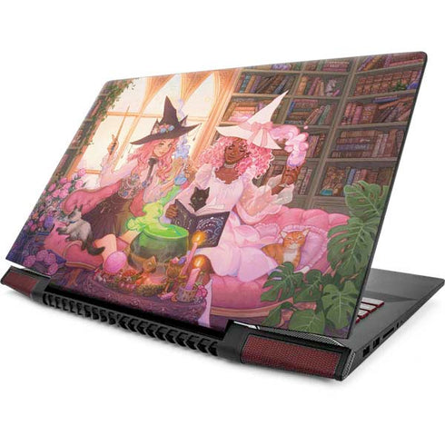 Pink Anime Witch Girls in Library with Cats by Ivy Dolamore Lenovo IdeaPad Skin