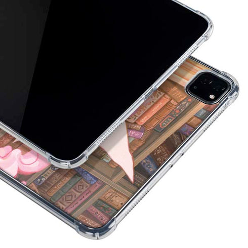 Pink Anime Witch Girls in Library with Cats by Ivy Dolamore iPad Pro 12.9in (2020) Clear Case