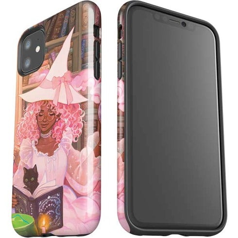 Pink Anime Witch Girls in Library with Cats by Ivy Dolamore iPhone 11 Impact Case