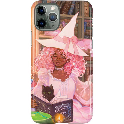 Pink Anime Witch Girls in Library with Cats by Ivy Dolamore iPhone 11 Pro Lite Case