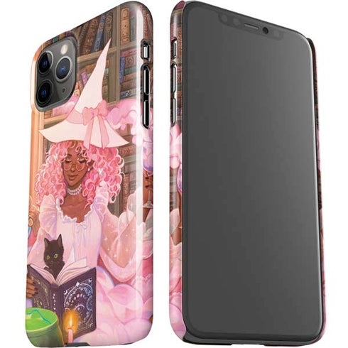 Pink Anime Witch Girls in Library with Cats by Ivy Dolamore iPhone 11 Pro Lite Case