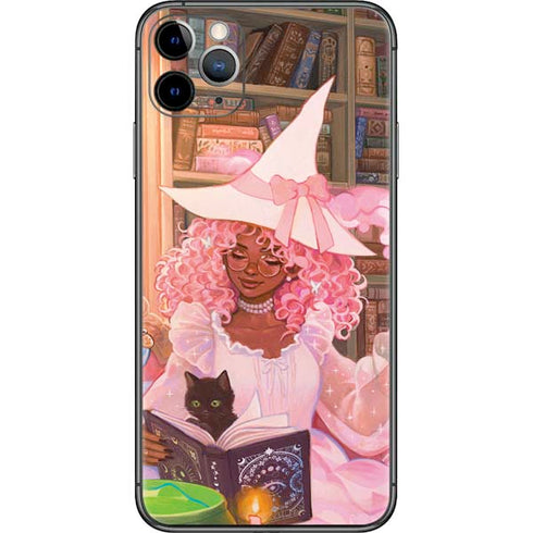 Pink Anime Witch Girls in Library with Cats by Ivy Dolamore iPhone 11 Pro Max Skin