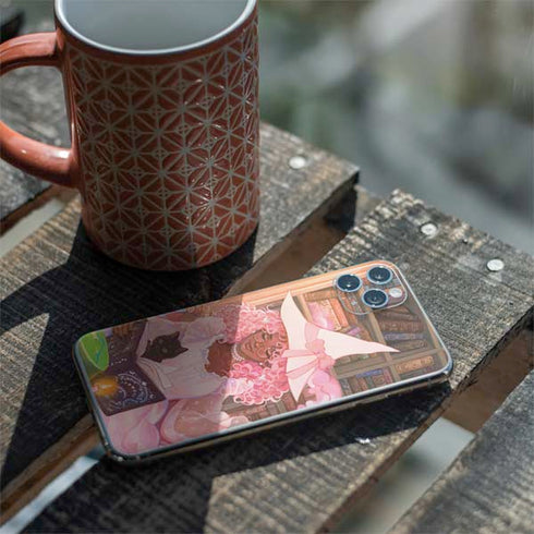 Pink Anime Witch Girls in Library with Cats by Ivy Dolamore iPhone 11 Pro Max Skin