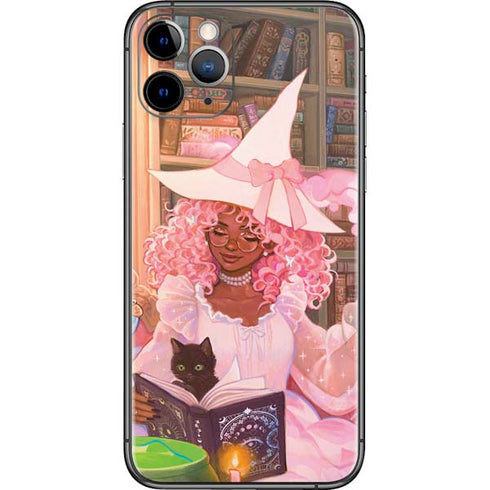 Pink Anime Witch Girls in Library with Cats by Ivy Dolamore iPhone 11 Pro Skin