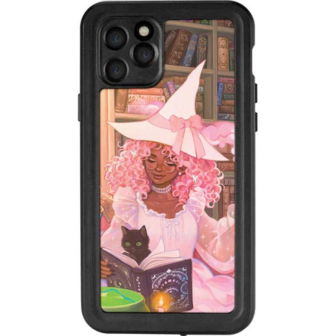 Pink Anime Witch Girls in Library with Cats by Ivy Dolamore iPhone 11 Pro Waterproof Case