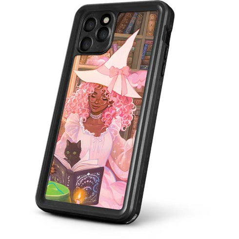 Pink Anime Witch Girls in Library with Cats by Ivy Dolamore iPhone 11 Pro Waterproof Case