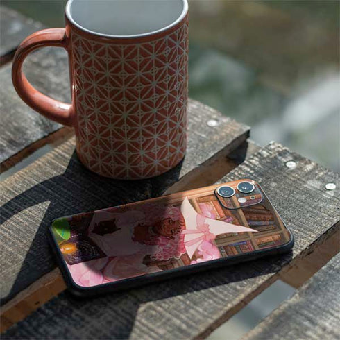 Pink Anime Witch Girls in Library with Cats by Ivy Dolamore iPhone 11 Skin
