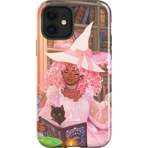 Pink Anime Witch Girls in Library with Cats by Ivy Dolamore iPhone 12 Impact Case
