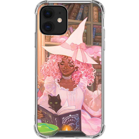 Pink Anime Witch Girls in Library with Cats by Ivy Dolamore iPhone 12 Mini Clear Case