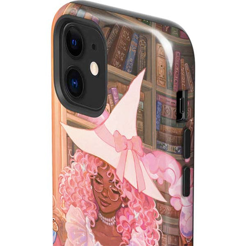 Pink Anime Witch Girls in Library with Cats by Ivy Dolamore iPhone 12 Mini Impact Case