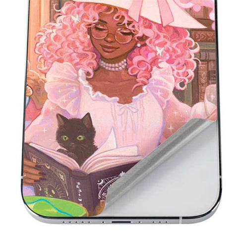 Pink Anime Witch Girls in Library with Cats by Ivy Dolamore iPhone 12 Pro Max Skin