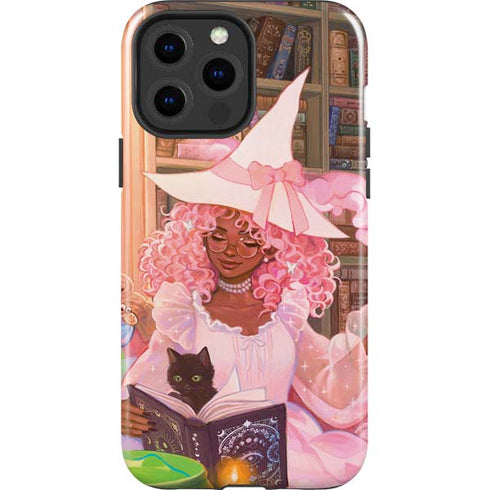 Pink Anime Witch Girls in Library with Cats by Ivy Dolamore iPhone 13 Pro Max Impact Case