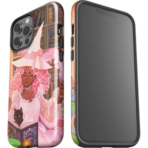 Pink Anime Witch Girls in Library with Cats by Ivy Dolamore iPhone 13 Pro Max Impact Case