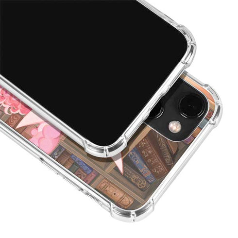Pink Anime Witch Girls in Library with Cats by Ivy Dolamore iPhone 14 Plus Clear Case
