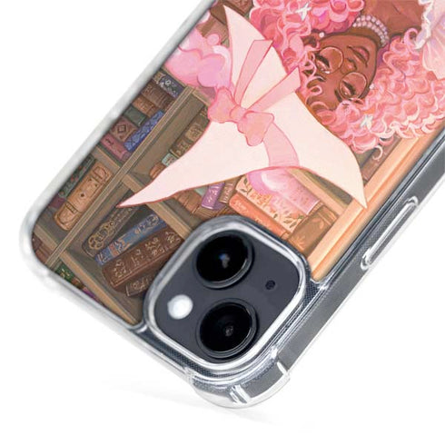 Pink Anime Witch Girls in Library with Cats by Ivy Dolamore iPhone 15 Plus MagSafe Case