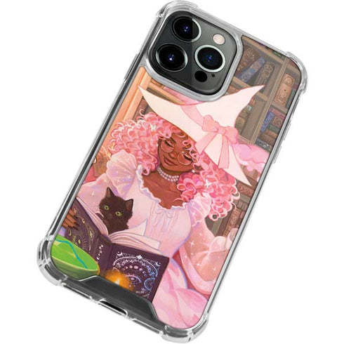 Pink Anime Witch Girls in Library with Cats by Ivy Dolamore iPhone 15 Pro Max Clear Case