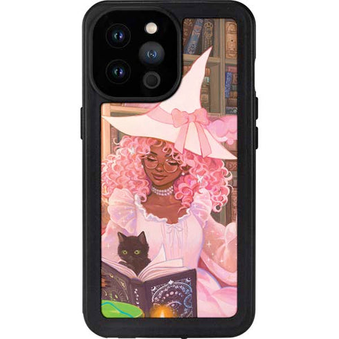 Pink Anime Witch Girls in Library with Cats by Ivy Dolamore iPhone 14 Pro Max Waterproof Case