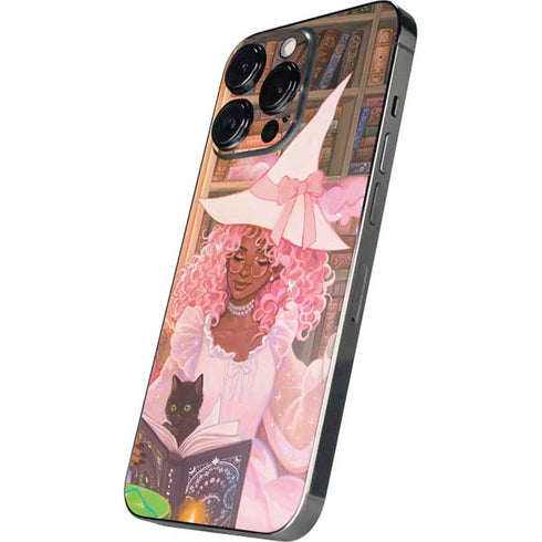 Pink Anime Witch Girls in Library with Cats by Ivy Dolamore iPhone 14 Pro Skin