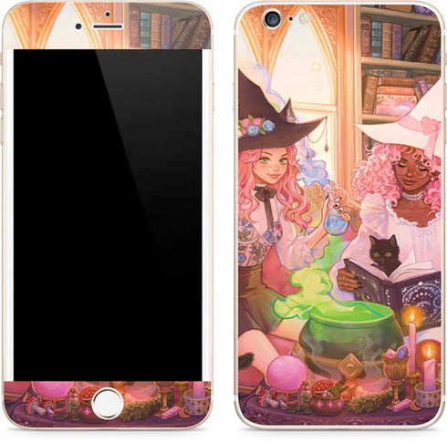 Pink Anime Witch Girls in Library with Cats by Ivy Dolamore iPhone 6/6s Plus Skin