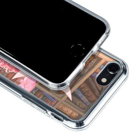 Pink Anime Witch Girls in Library with Cats by Ivy Dolamore iPhone SE (2nd & 3rd Gen) Clear Case