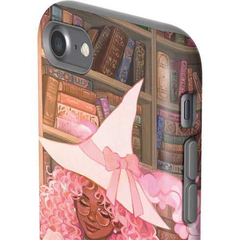 Pink Anime Witch Girls in Library with Cats by Ivy Dolamore iPhone SE (2nd & 3rd Gen) Pro Case