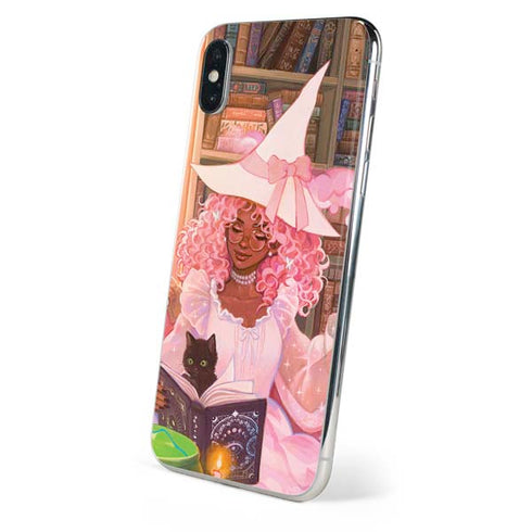 Pink Anime Witch Girls in Library with Cats by Ivy Dolamore iPhone XS Max Skin