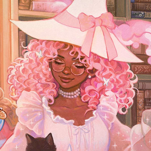 Pink Anime Witch Girls in Library with Cats by Ivy Dolamore iPhone XS Max Skin