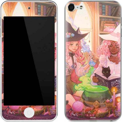 Pink Anime Witch Girls in Library with Cats by Ivy Dolamore Apple iPod Skin