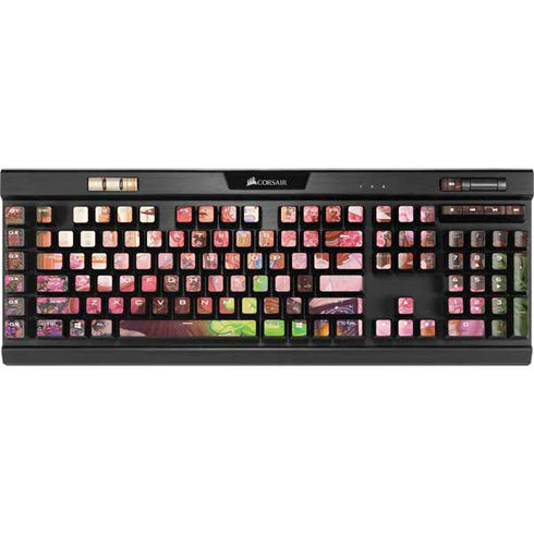 Pink Anime Witch Girls in Library with Cats by Ivy Dolamore K95 RGB PLATINUM Mechanical Gaming Keyboard Skin