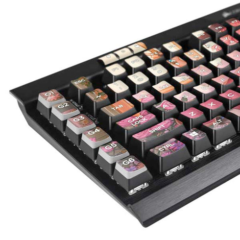 Pink Anime Witch Girls in Library with Cats by Ivy Dolamore K95 RGB PLATINUM Mechanical Gaming Keyboard Skin