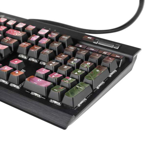 Pink Anime Witch Girls in Library with Cats by Ivy Dolamore K95 RGB PLATINUM Mechanical Gaming Keyboard Skin