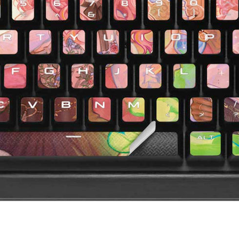 Pink Anime Witch Girls in Library with Cats by Ivy Dolamore K95 RGB PLATINUM Mechanical Gaming Keyboard Skin