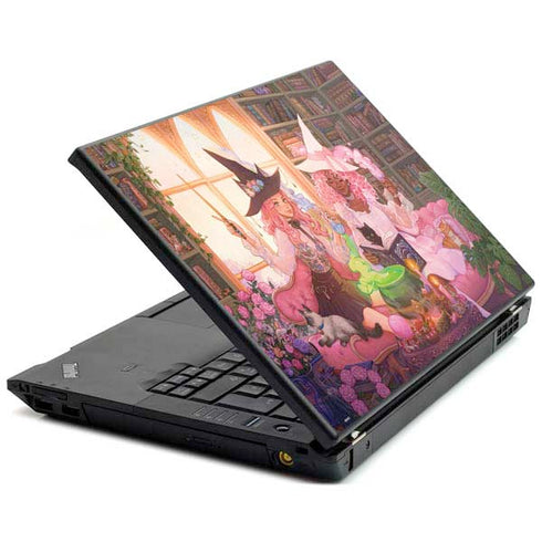 Pink Anime Witch Girls in Library with Cats by Ivy Dolamore Lenovo T420 Skin