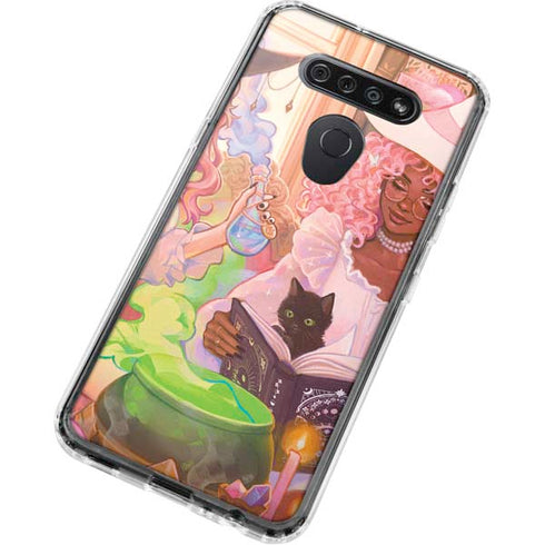 Pink Anime Witch Girls in Library with Cats by Ivy Dolamore LG K51/Q51 Clear Case