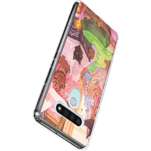 Pink Anime Witch Girls in Library with Cats by Ivy Dolamore LG Stylo 6 Clear Case