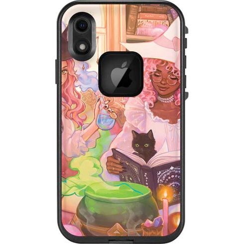 Pink Anime Witch Girls in Library with Cats by Ivy Dolamore LifeProof Fre iPhone Skin