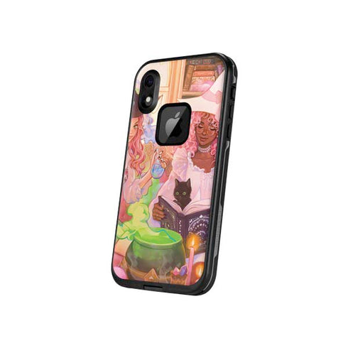 Pink Anime Witch Girls in Library with Cats by Ivy Dolamore LifeProof Fre iPhone Skin