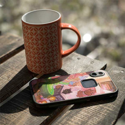 Pink Anime Witch Girls in Library with Cats by Ivy Dolamore LifeProof Fre iPhone Skin