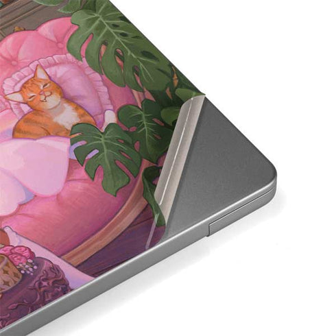 Pink Anime Witch Girls in Library with Cats by Ivy Dolamore MacBook Pro 14in (2021-24) Skin